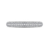 Round Diamond Half-Eternity Wedding Band in 14K White Gold