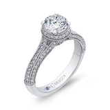 Split Shank Round Diamond Engagement Ring in 14K White Gold (Semi-Mount)