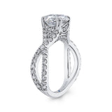 Split Shank Round Diamond Engagement Ring in 14K White Gold (Semi-Mount)