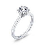 Round Diamond Classic Engagement Ring in 14K White Gold (Semi-Mount)