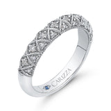 Round Diamond Half-Eternity Wedding Band in 14K White Gold