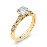 Round Diamond Vintage Engagement Ring in 14K Yellow Gold (Semi-Mount)