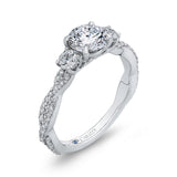 Split Shank Round Diamond Engagement Ring in 14K White Gold (Semi-Mount)