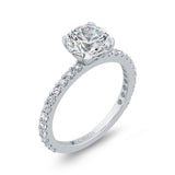 Round Diamond Classic Engagement Ring in 14K White Gold (Semi-Mount)