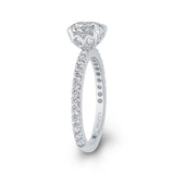 Round Diamond Classic Engagement Ring in 14K White Gold (Semi-Mount)