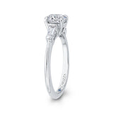 Round Diamond Classic Engagement Ring in 14K White Gold (Semi-Mount)