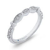 Round Diamond Half-Eternity Wedding Band in 14K White Gold