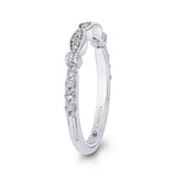 Round Diamond Half-Eternity Wedding Band in 14K White Gold