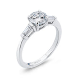Round Diamond Classic Engagement Ring in 14K White Gold (Semi-Mount)