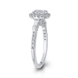 Round Diamond Halo Engagement Ring in 14K White Gold (Semi-Mount)