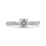 Round Diamond Engagement Ring in 14K White Gold