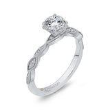 Round Diamond Engagement Ring in 14K White Gold