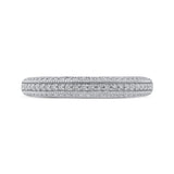 Round Diamond Half-Eternity Wedding Band in 14K White Gold