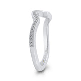 Round Diamond Half-Eternity Wedding Band in 14K White Gold