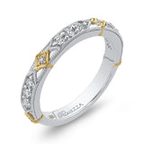 Round Diamond Wedding Band in 14K Two Tone Gold