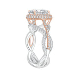Round Diamond Engagement Ring in 18K Two-Tone Gold (Semi-Mount)