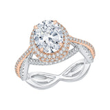 Round Diamond Engagement Ring in 18K Two-Tone Gold (Semi-Mount)