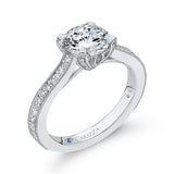Round Diamond Classic Engagement Ring in 14K White Gold (Semi-Mount)