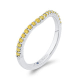 Yellow Diamond Half-Eternity Wedding Band in 14K White Gold