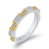 Round Diamond Half-Eternity Wedding Band in 14K Two Tone Gold