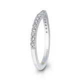 Round Diamond Half-Eternity Wedding Band in 14K White Gold
