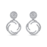 10K White Gold 7/8 Ct Diamond Fashion Earrings in 14K White Gold