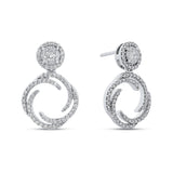 10K White Gold 7/8 Ct Diamond Fashion Earrings in 14K White Gold