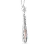 3/8 Ct Diamond Fashion Pendant with Chain 10K Two Tone Gold 