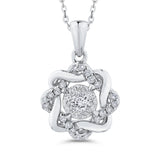 10K White Gold 1/4 Ct Diamond Fashion Pendant with Chain 14K White Gold