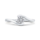 10K White Gold 1/10 Ct Diamond Fashion Ring in 14K White Gold