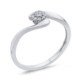 10K White Gold 1/10 Ct Diamond Fashion Ring in 14K White Gold