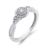 10K White Gold 1/10 Ct Diamond Fashion Ring in 14K White Gold