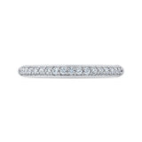 Round Diamond Half-Eternity Wedding Band in 14K White Gold