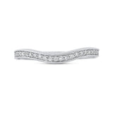 Round Diamond Half-Eternity Wedding Band in 14K White Gold
