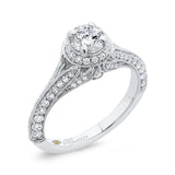 Diamond Vintage Engagement Ring in 14K White Gold