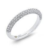 Round Diamond Half-Eternity Wedding Band in 14K White Gold