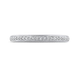Round Diamond Half-Eternity Wedding Band in 14K White Gold
