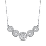 10K White Gold 1.31 ct Round Diamond Fashion Pendant with Chain 14K White Gold