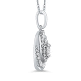1/2 ct White Diamond 10K White Gold Swirl Fashion Pendant with Chain 14K White Gold