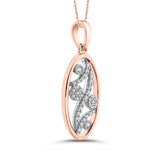 1/5 ct Round White Diamond Fashion Pendant with Chain 10K Two Tone Gold