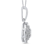 10K White Gold 1/3 ct White Diamond Fashion Pendant with Chain 14K White Gold