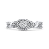10K White Gold 1/2 ct White Diamond Fashion Ring in 14K White Gold