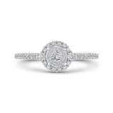 10K White Gold 1/2 ct White Diamond Double Halo Fashion Ring in 14K White Gold