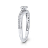10K White Gold 1/4 ct Round Diamond Halo Fashion Ring in 14K White Gold