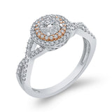 3/8 ct Round White Diamond Fashion Ring in 10K Two Tone Gold