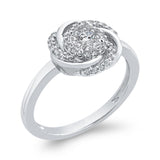 10K White Gold 1/4 ct Round Diamond Swirl Fashion Ring in 14K White Gold