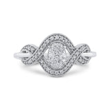 10K White Gold 1/4 ct Round Diamond Infinity Fashion Ring in 14K White Gold