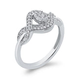 10K White Gold 1/4 ct Round Diamond Infinity Fashion Ring in 14K White Gold