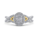 1/2 ct Round White Diamond Fashion Ring in 10K Two Tone Gold