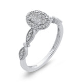 10K White Gold 1/3 ct Round Diamond Fashion Ring in 14K White Gold